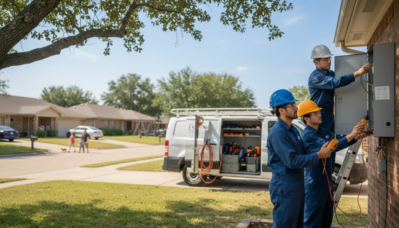 Certified electrician providing emergency electrical services in Lequire, OK